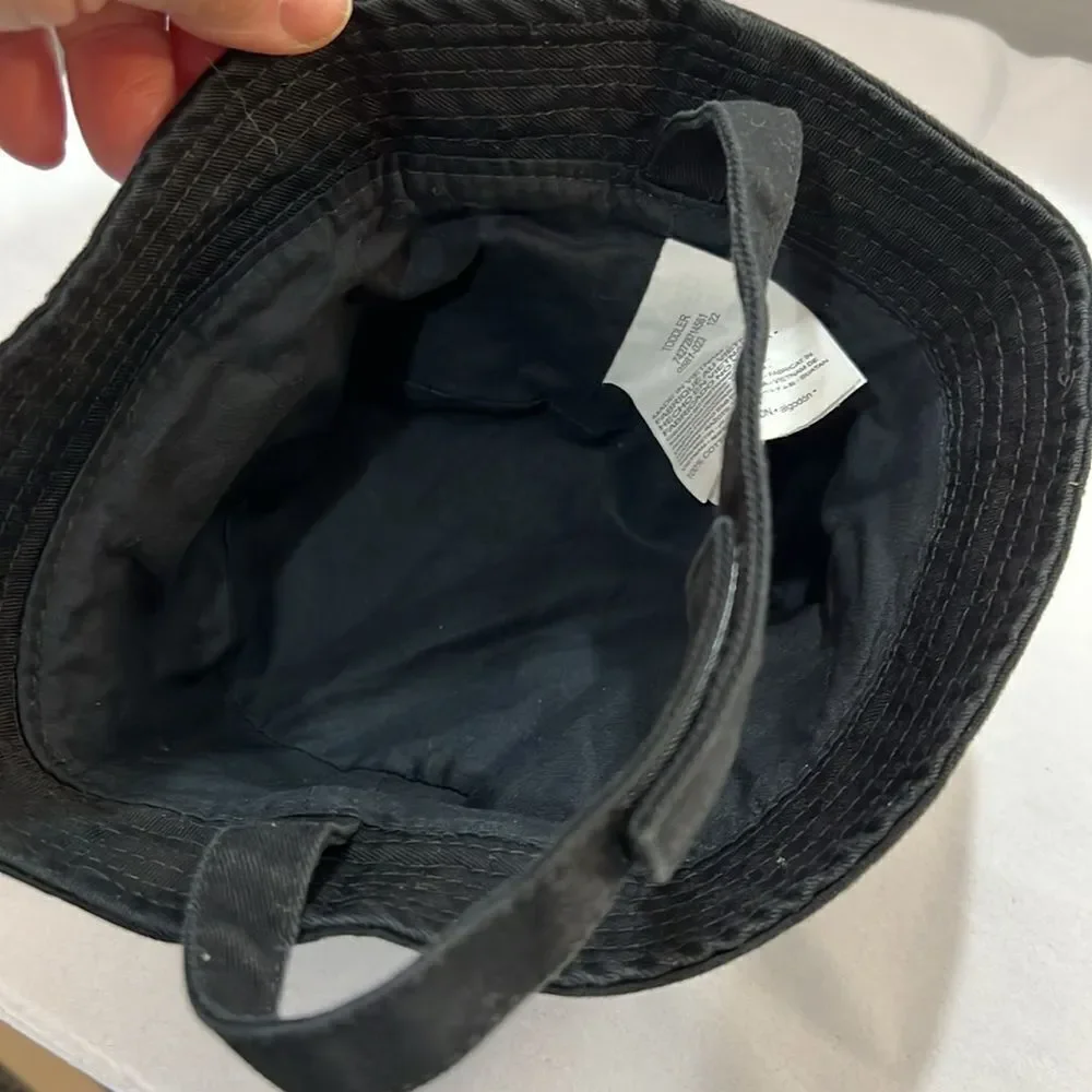 Jordan Toddler black embroidered bucket hat with strap NWOT